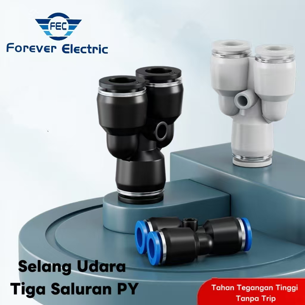 PY6 Fitting Pneumatic Sambungan Selang Y 12mm Berkualitas