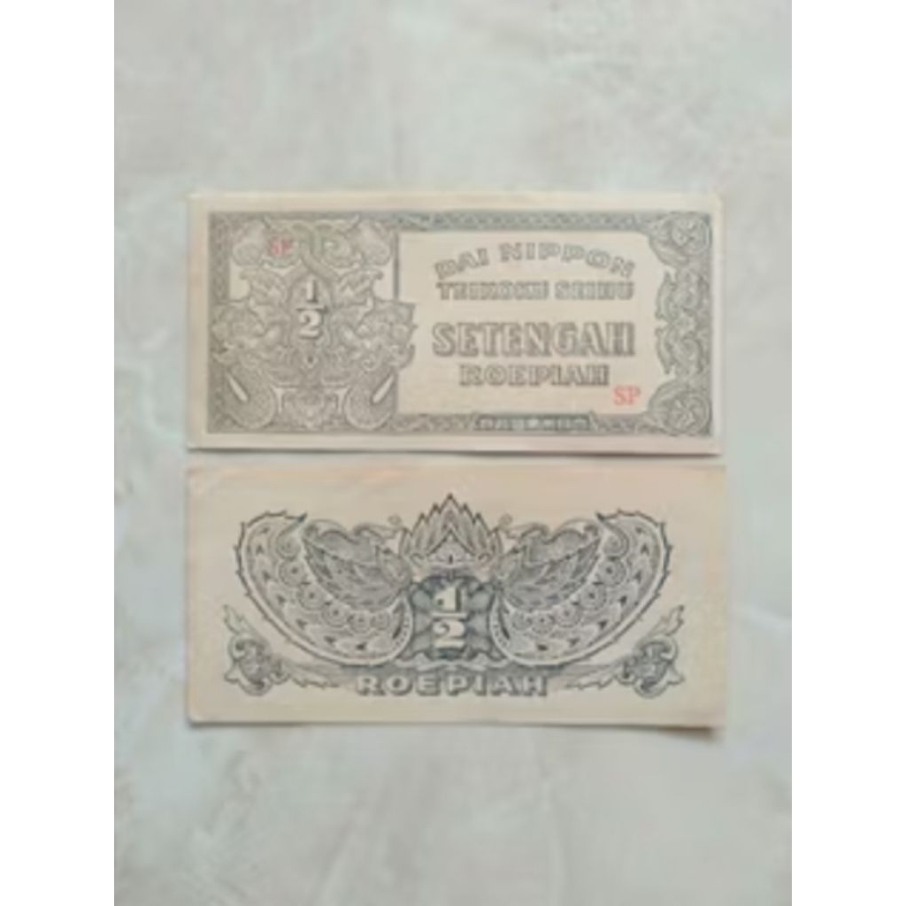 1/2 rupiah dainippon 1943 jaman jepang baru mulus asli