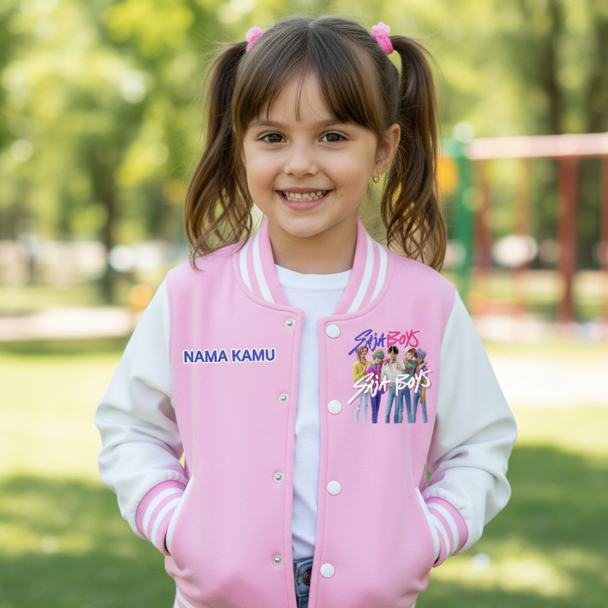Jaket Anak Varsity Kpop Karakter/Jaket Anak Varsity/Jaket Anak