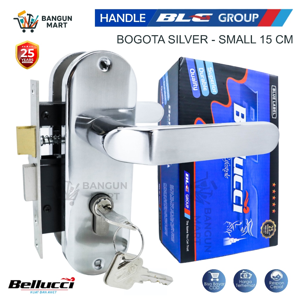 Kunci Pintu kecil Silinder Bellucci Bogota NP l Gagang Rumah l Handle Full Set I Kunci pintu kamar 1