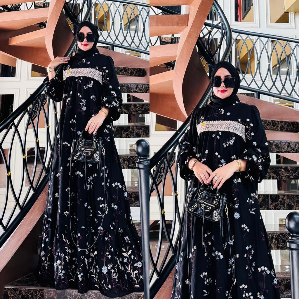 GAMIS NABILA KATBOL BAHAN KATUN LD 110 PB 140 DAN RESLETING BELAKANG