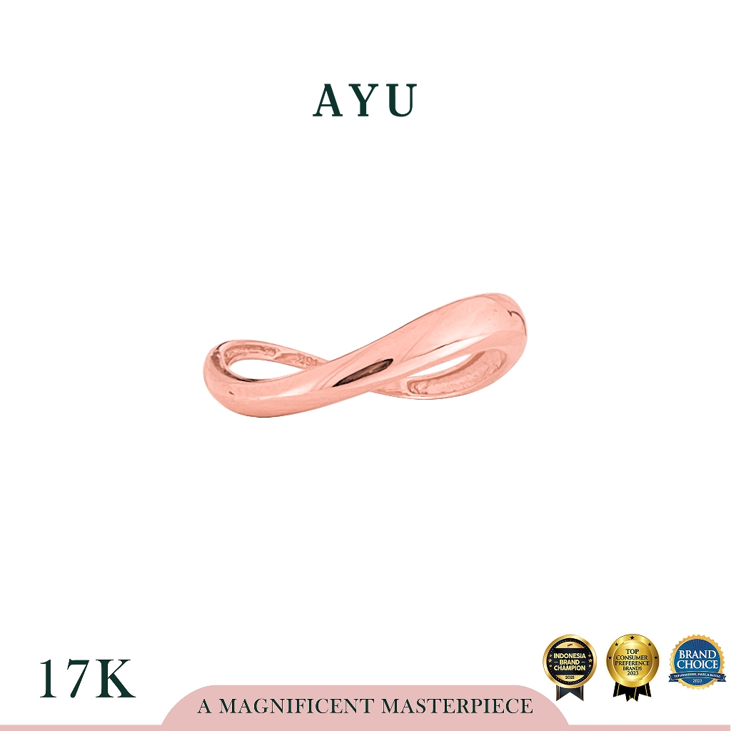 AYU Cincin Emas - Gold Floating Ring 17k Rose Gold