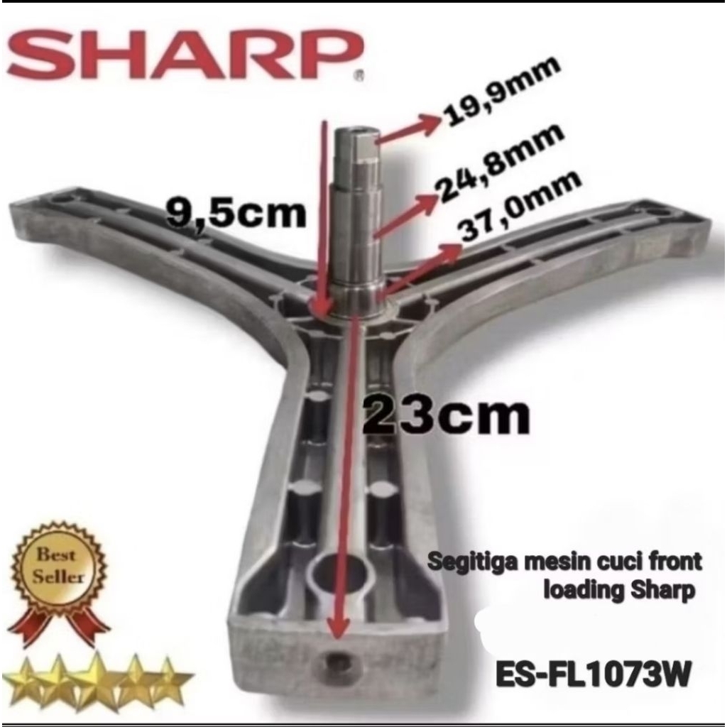 Segitiga spider mesin cuci front loading Sharp ES-FL1073W
