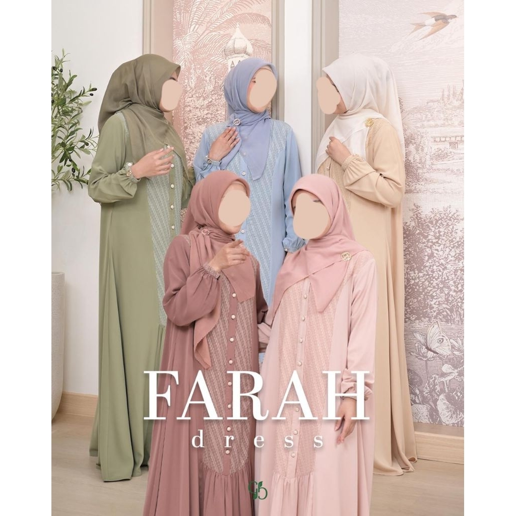 Greenism - Farah Dress Gamis Polos Motif