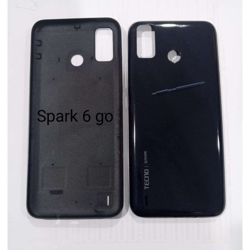 Backdoor Back Cover Tutup Belakang Tecno Spark 6 Go Black
