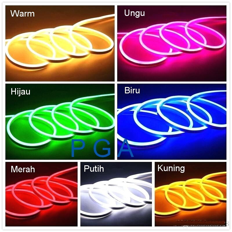 Lampu Neon Flex LED Selang Flexible Sign Strip Fleksibel 1 Roll 50 Meter