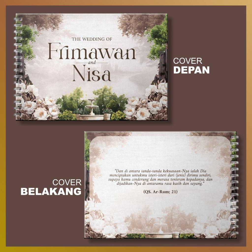 Guest Book Wedding Buku Tamu Pernikahan Custom Hard Cover Premium Kekinian Termurah By SPESIALIS BUK