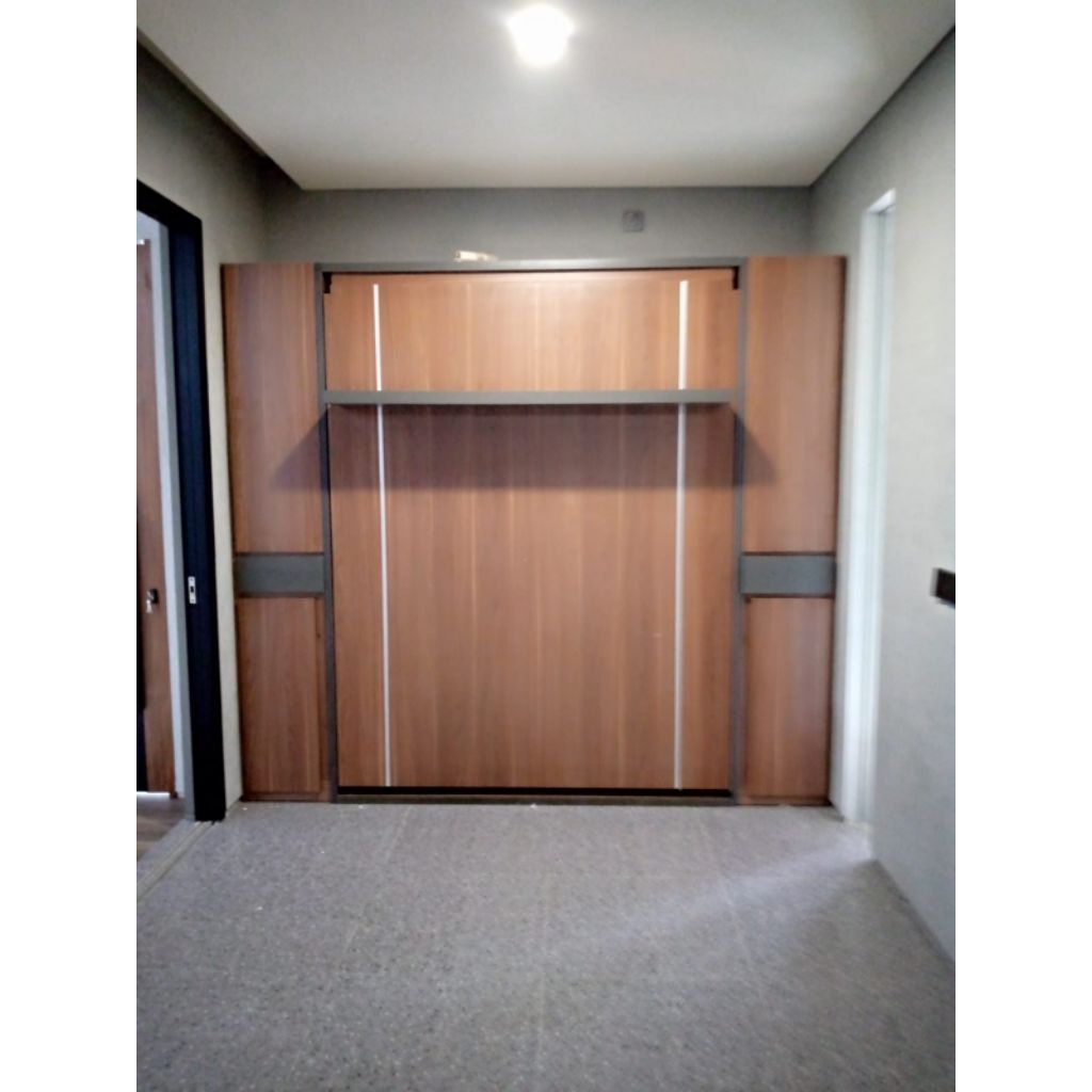 wall bed hidrolik H-Tech/Murphy bed import/folding bed/wall bed solusi ruang terbatas