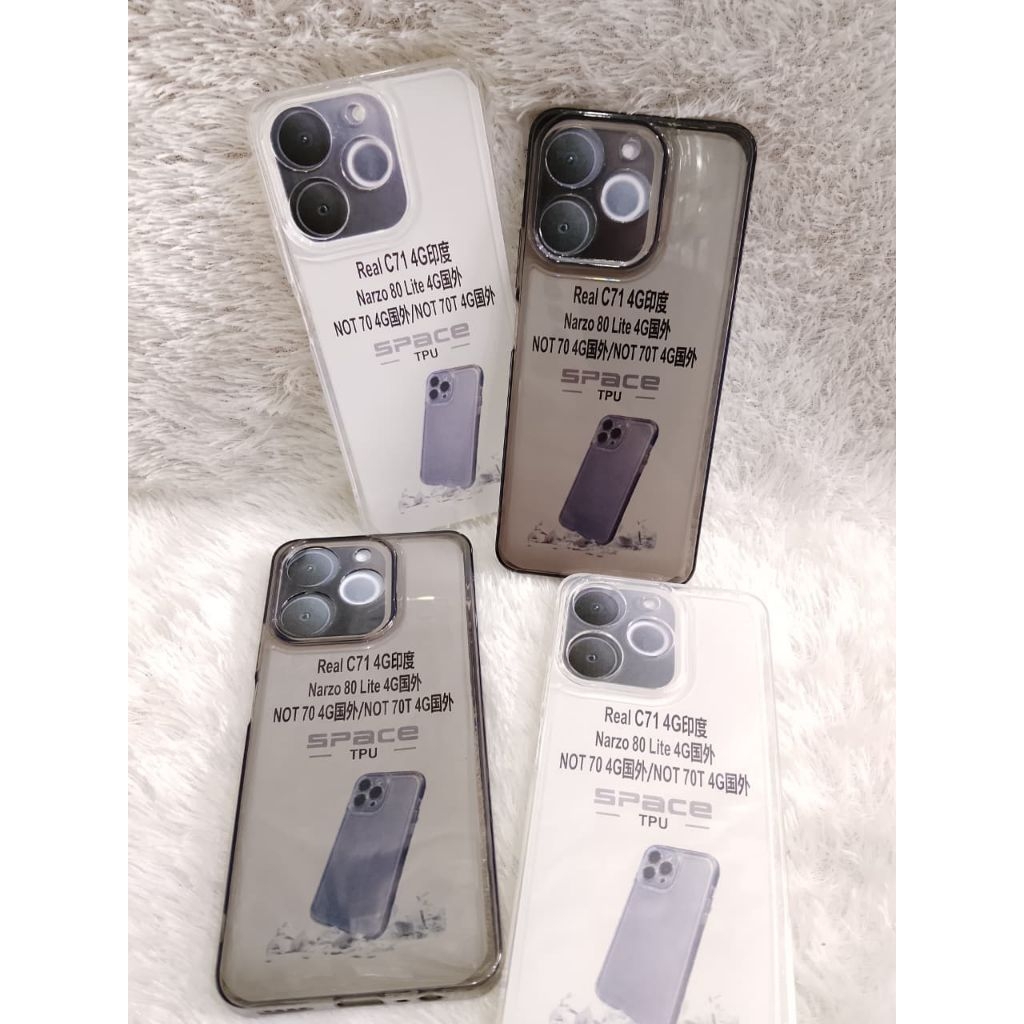 Soft Case Original Space tranparan For Realme NOT 70 4G/NOT 70T 4G /Narzo 80 Lite 4G/  Slikon + Prot