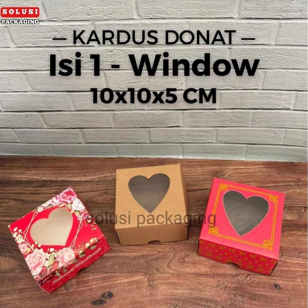 [100pcs] Kardus DONAT BAKPAO isi 1 MERAH COKLAT Polos/KOTAK KUE ROTI BAKPO BAKPAO /DUS ROTI DOS BOX