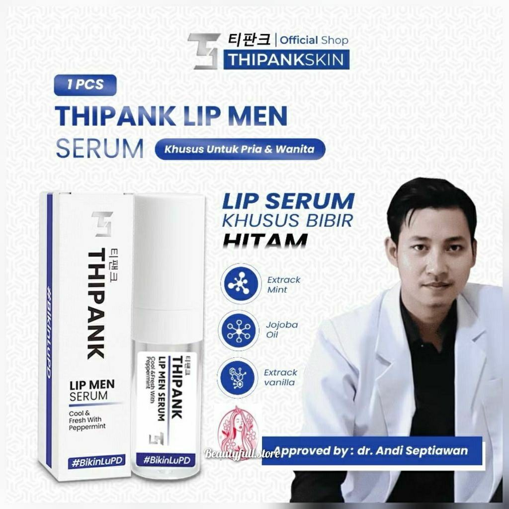 Thipank Lip Men Serum Pria with extrack peppermint lip serum pria terbaik lip serum bibir hitam menj