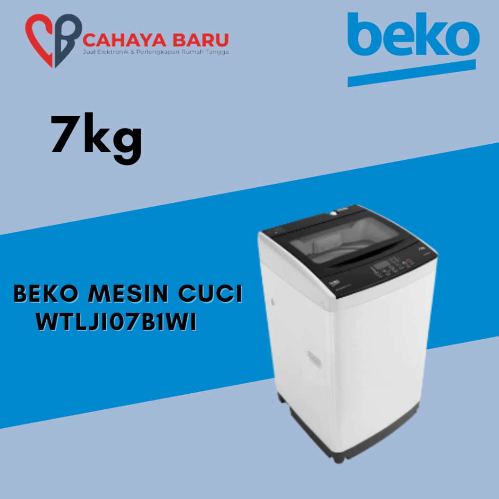 Beko WTLJI07B1WI Mesin Cuci Top Loading