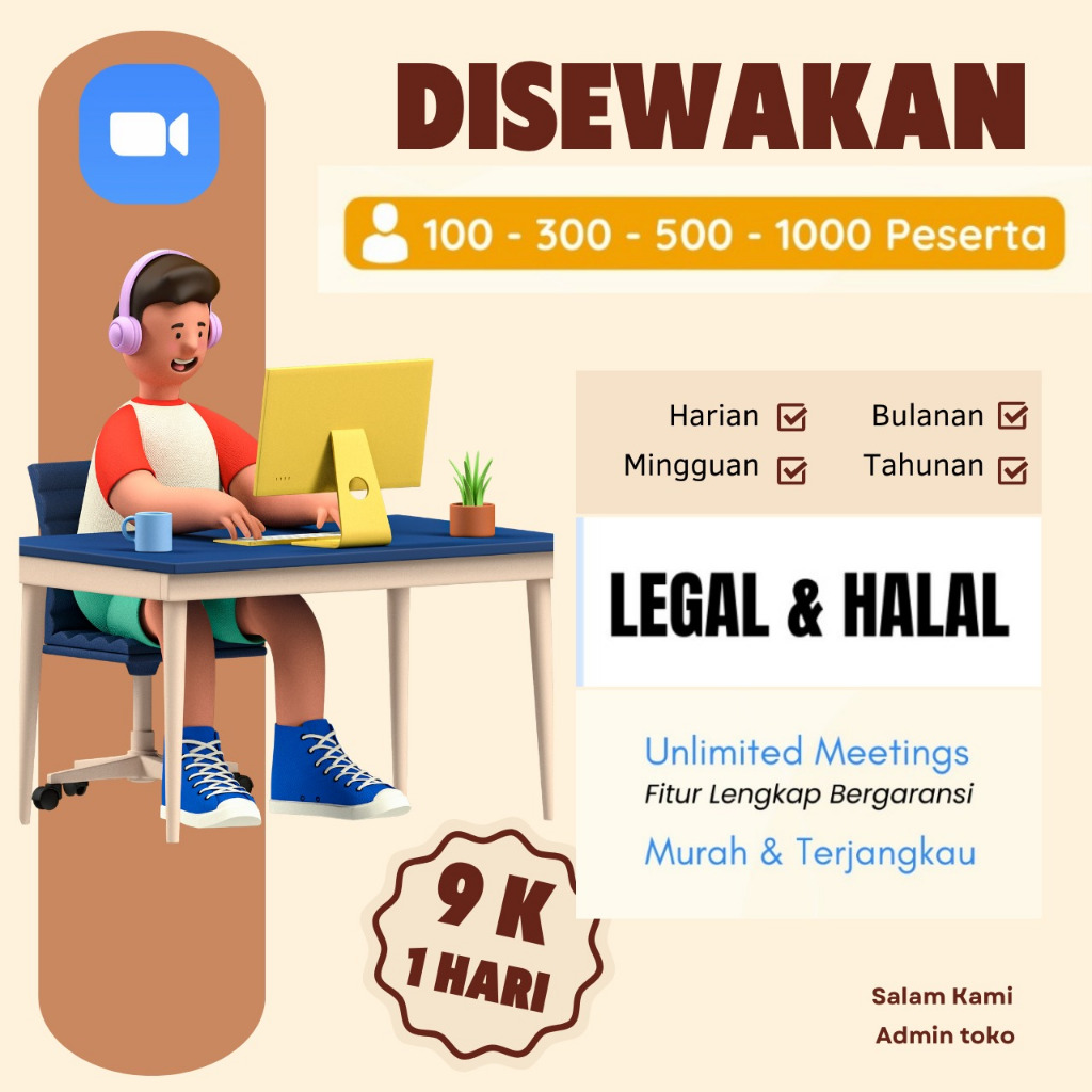 Sewa Zoom 100 Peserta Perjam & Harian