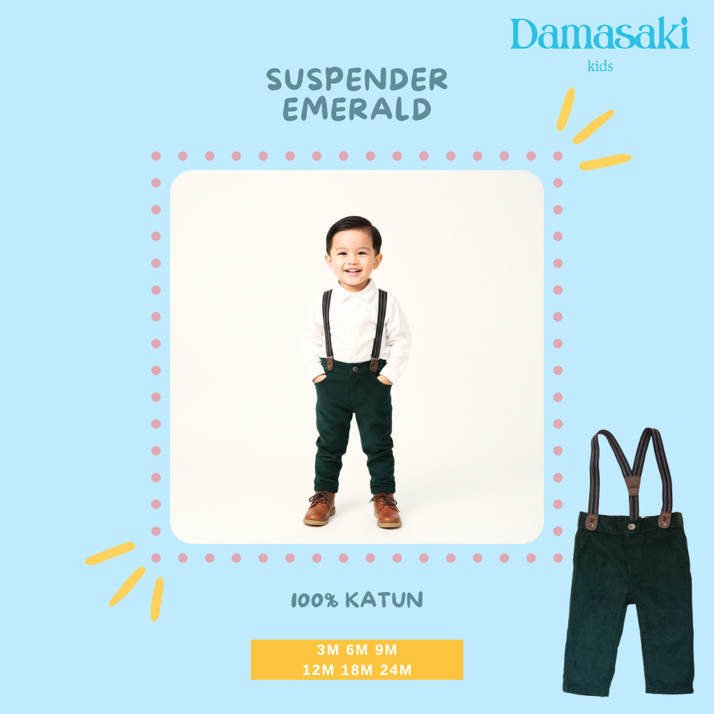 Damasaki Celana Panjang Corduroy Hijau Emerald Anak Baby
