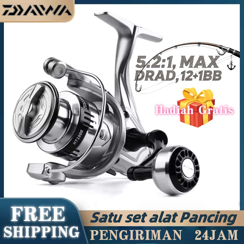 Reels Pancing Spinning HT1000-7000 MAX Drag 30kg 5.2:1 Mesin Fishing Reels