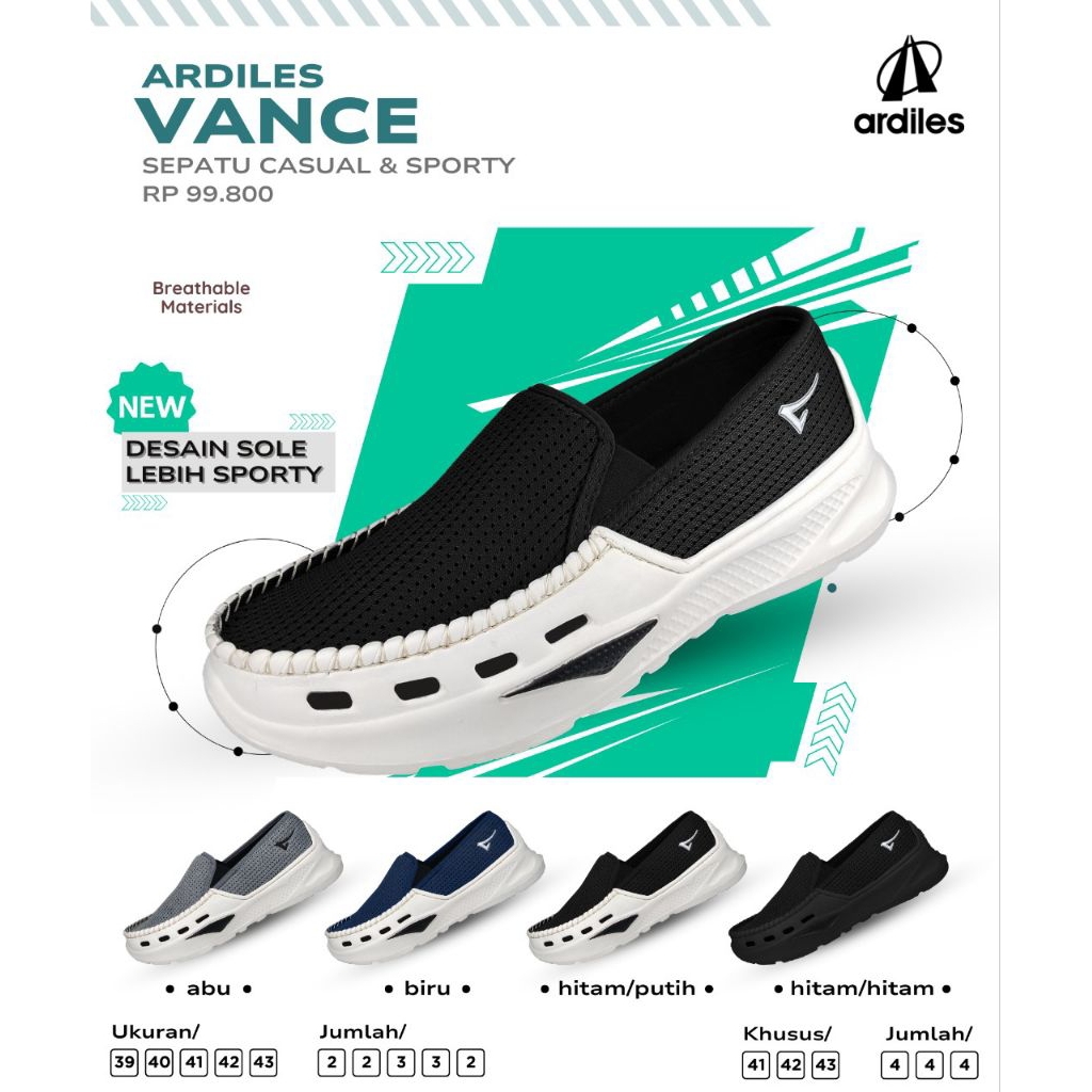 Sepatu Ardiles Pria Slip On Terbaru VANCE - Sepatu Pria Ardiles Slip On TERBARU