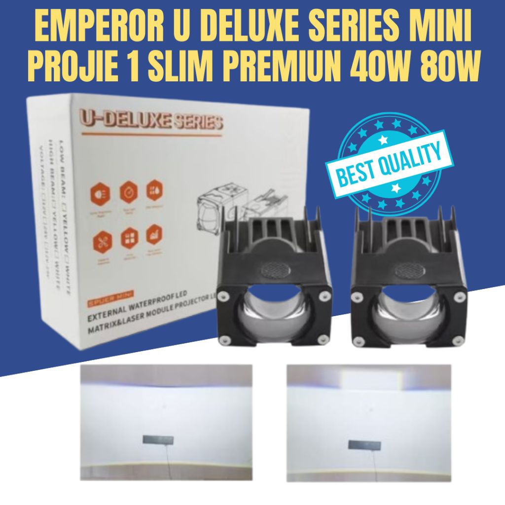 EMPEROR U DELUXE SERIES mini projie 1 mata slim premium 40W 80W mini laser grill projector lens rasa