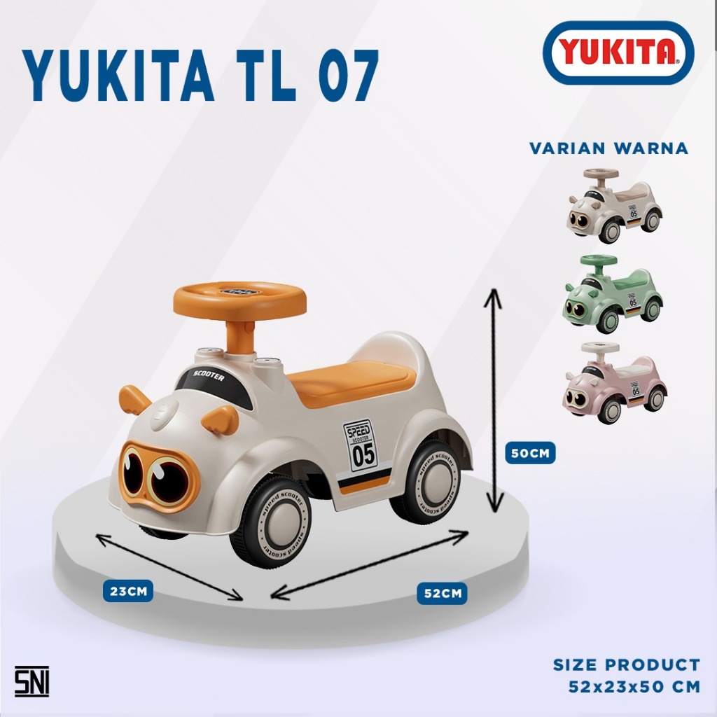 Mainan Anak Mobil Dorong Ride On Yukita Tolo TL-07 Beemo Cute Animal Car - Mobil Dorong Anak 1-3 Tah