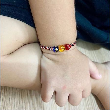 Gelang Tali Tridatu Keberuntungan Khas Bali Untuk Bayi & Dewasa ( Free Kura Kura Emas )