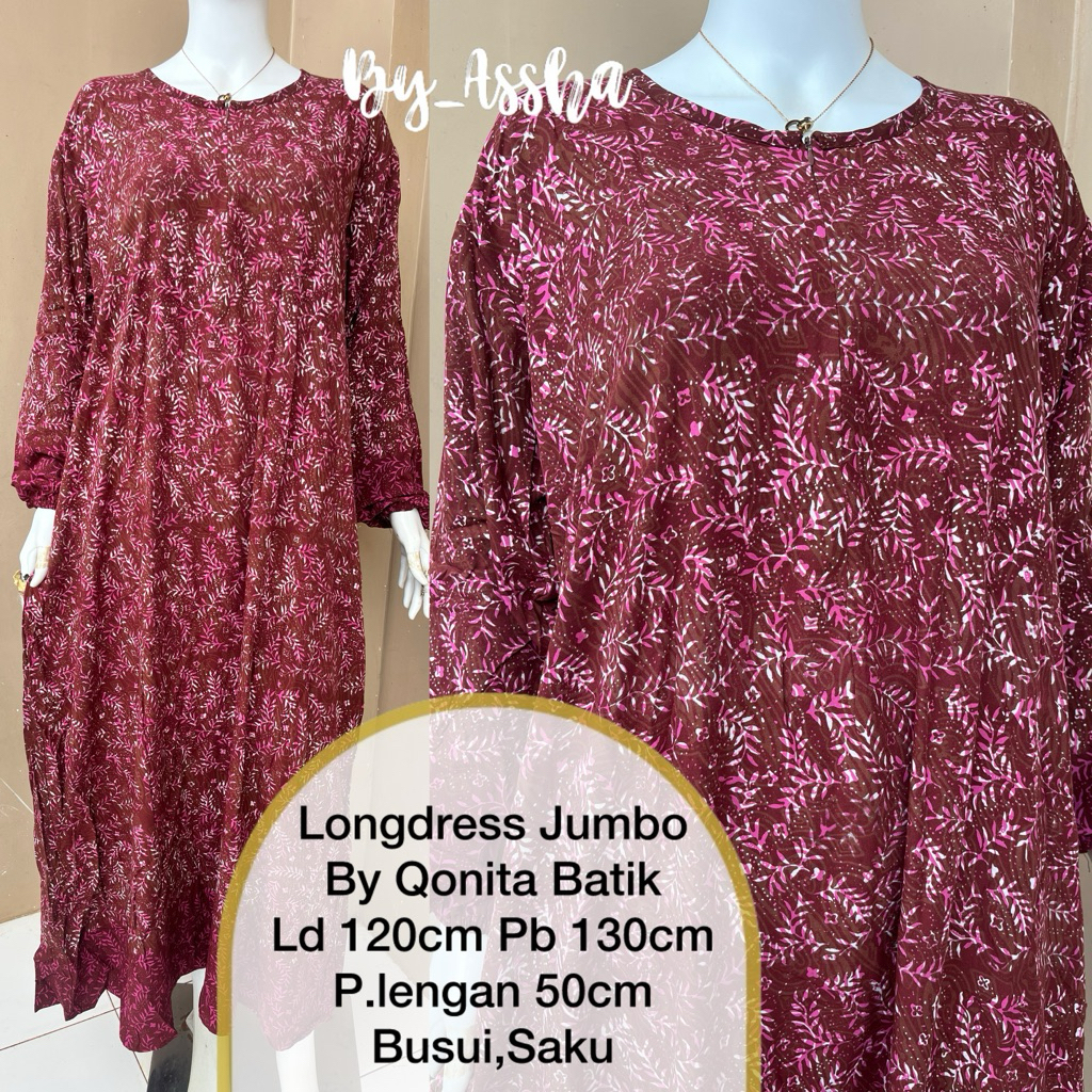 Qonita Daster Longdress Jumbo Busui By Qonita Pekalongan