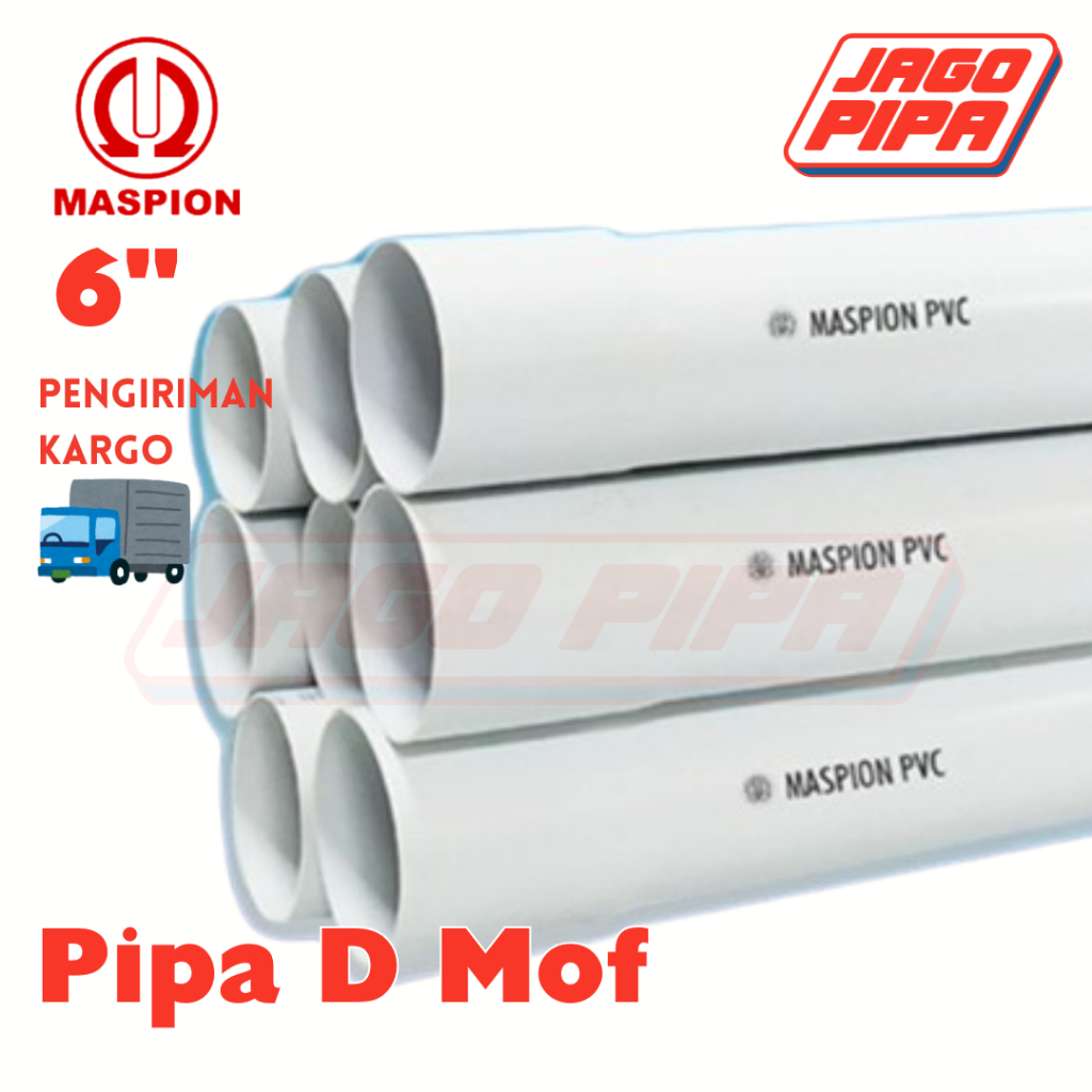 Maspion Pipa D 6 Inch Putih MOF PVC 4 Meter Paralon 6" PUTIH
