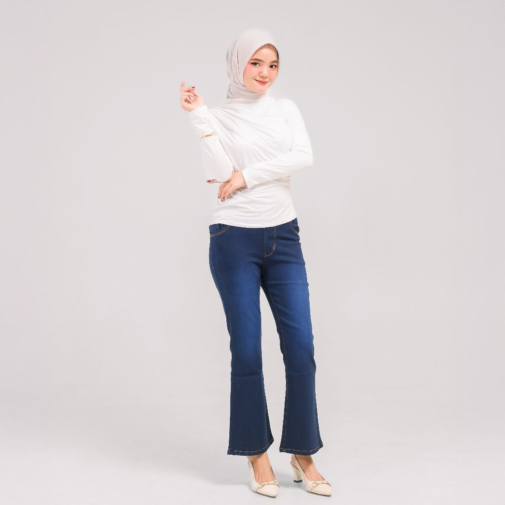 Jeans Cutbray 7/9 Highwaist Wanita Celana Jeans Wanita Cutbray Flare Stretch Jeans Premium