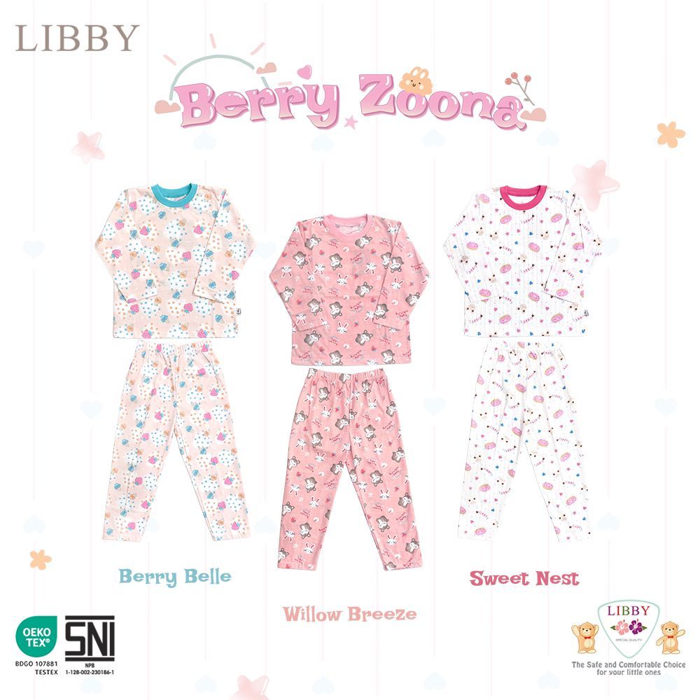 LIBBY Setelan Oblong Panjang Anak Besar Motif Berry Zoona