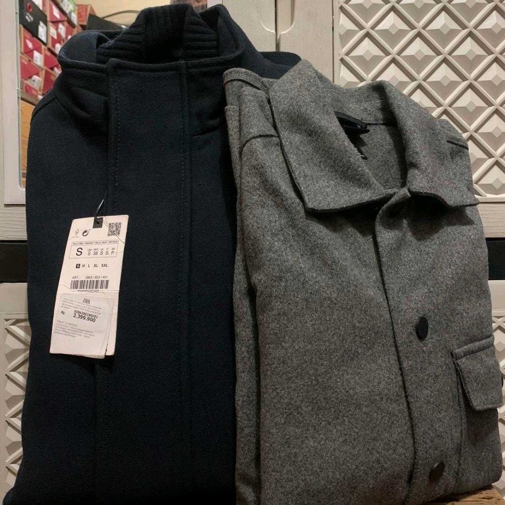 ORIGINAL OUTERWEAR COAT H&M JACKET WOOL ZARA ZIPPER TEXTURED STRAP