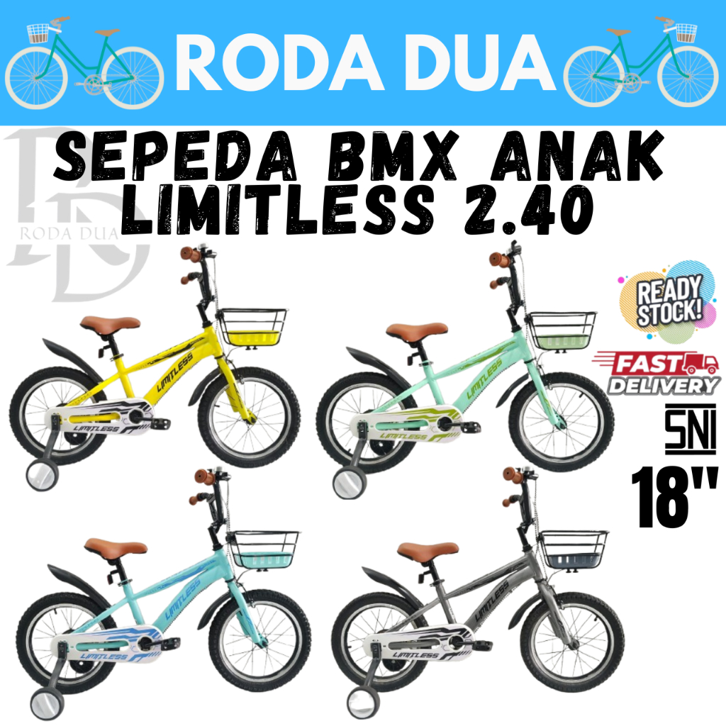 SEPEDA BMX ANAK UKURAN 18" LIMITLESS BAN 2.40