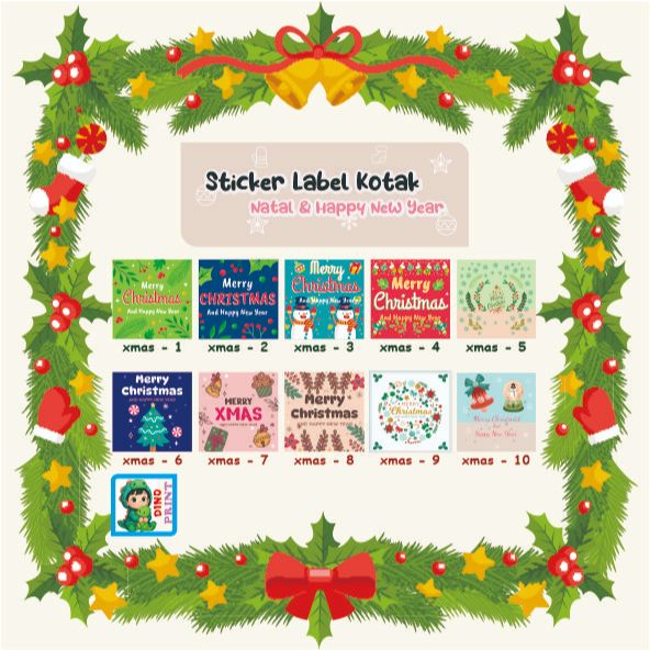 Sticker Kotak Hampers Natal, Sticker Kotak Hampers Natal Baru