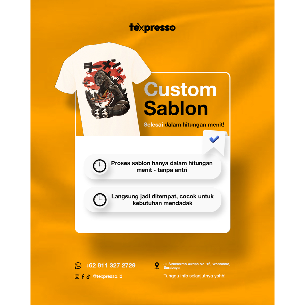 Texpresso Sablon DTF custom desain 1 meter