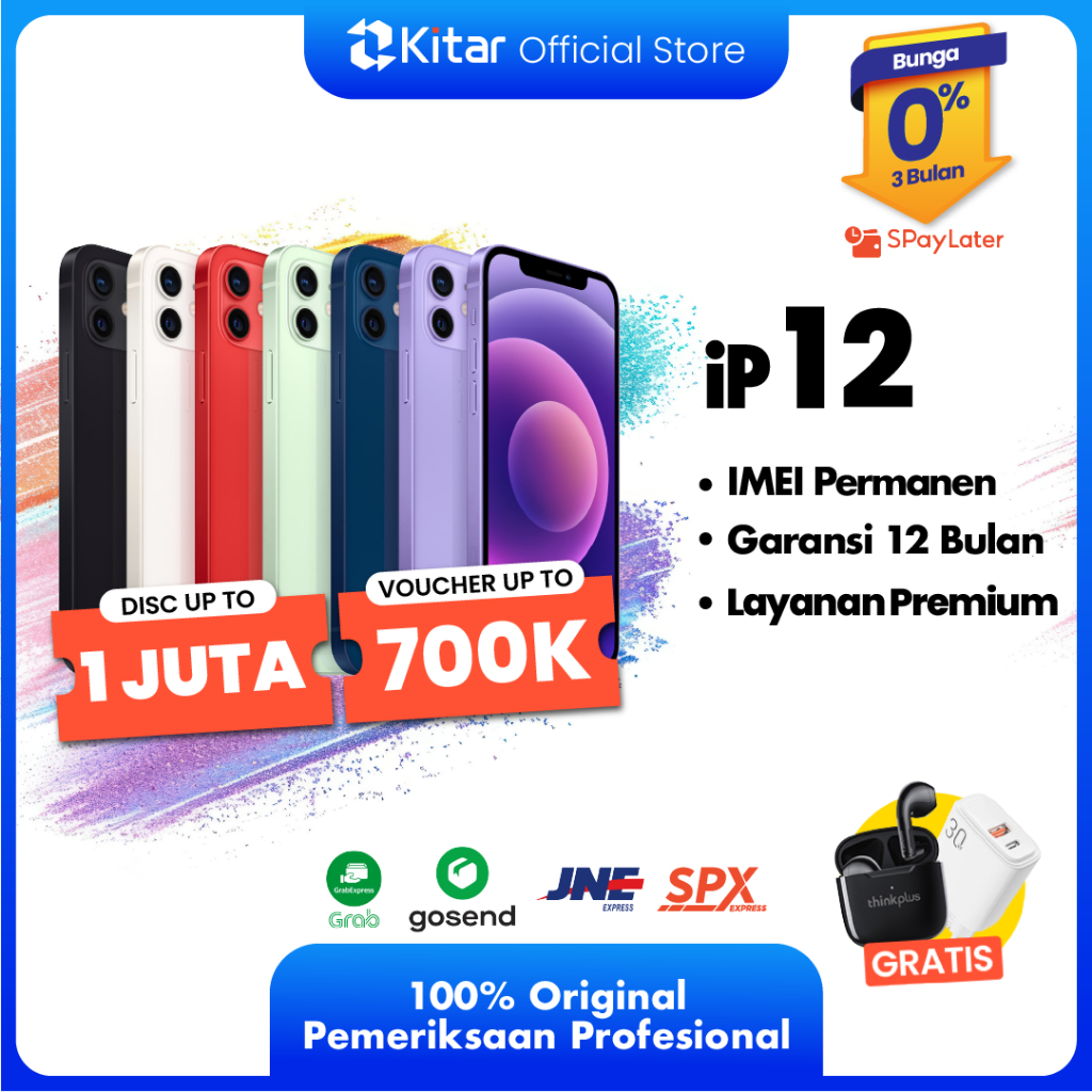 [Kondisi Minus, Harga Lebih Murah] iPhone 12 ex iBox Beacukai IMEI Permanen Garansi 12 Bln 100% Orig