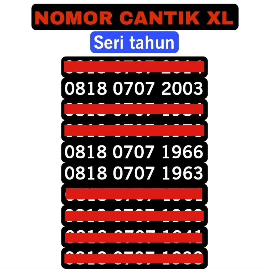 No Cantik XL / Kartu Perdana XL