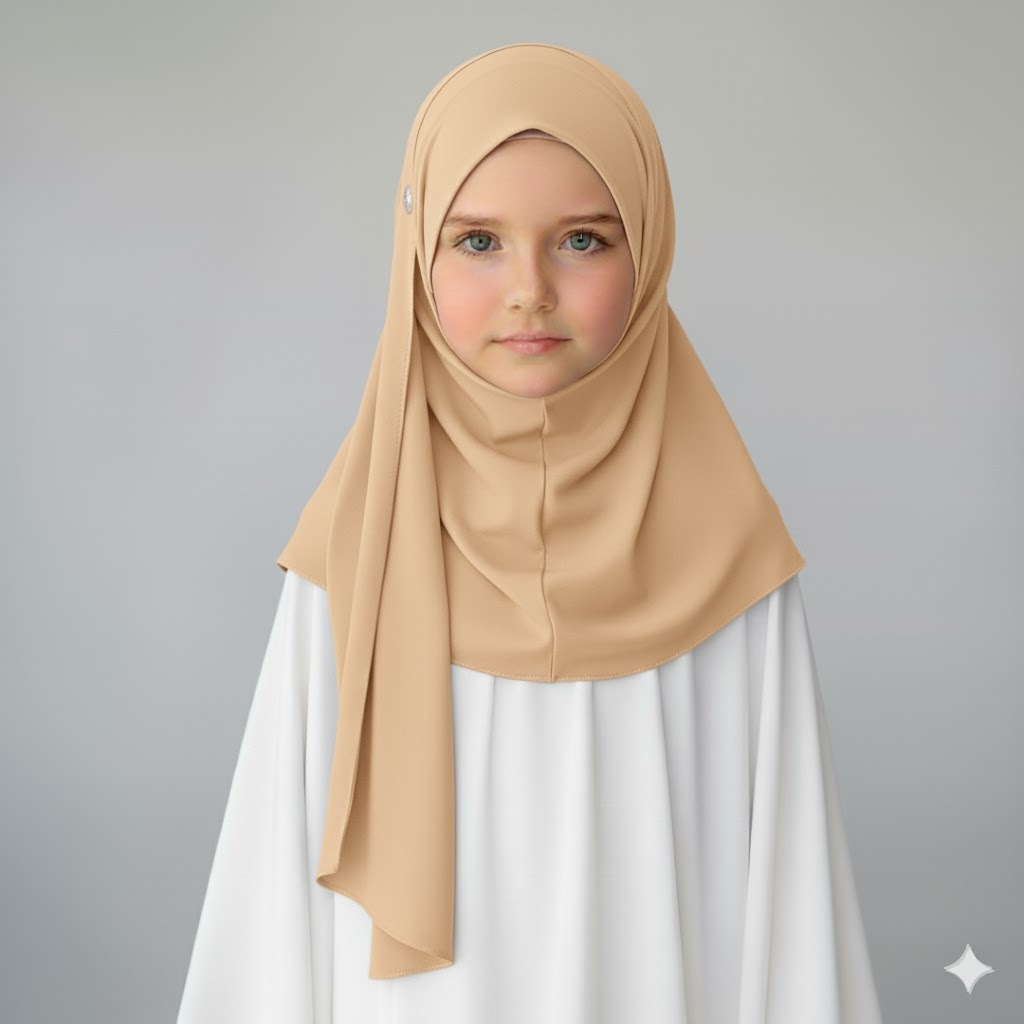 Pashmina hijab anak kancing sakura jersey premium/jilbab pashmina