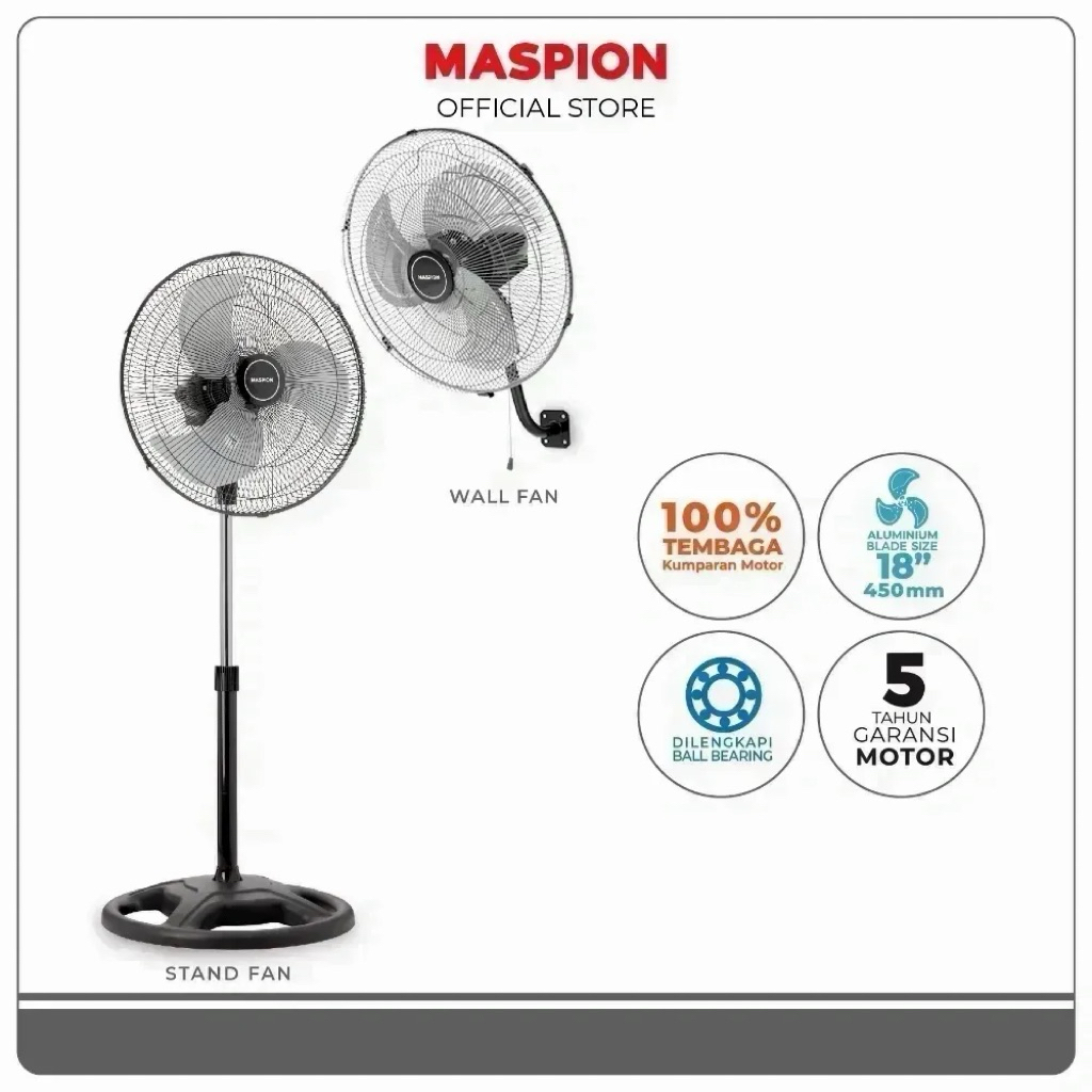 KIPAS ANGIN MASPION PW453 18” TURBO FAN PW453 PW 453 2 in 1