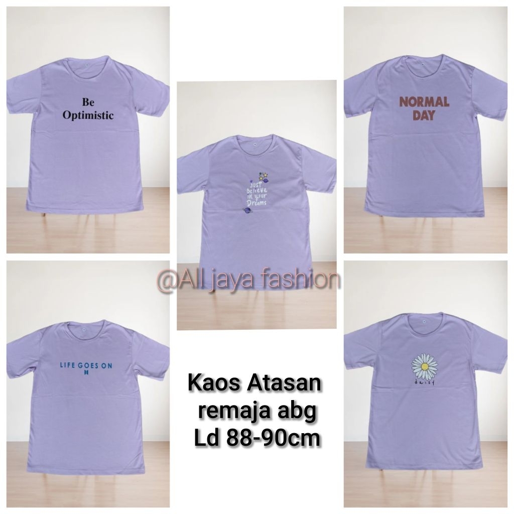 Kaos Atasan Remaja/Abg seri warna ungu muda
