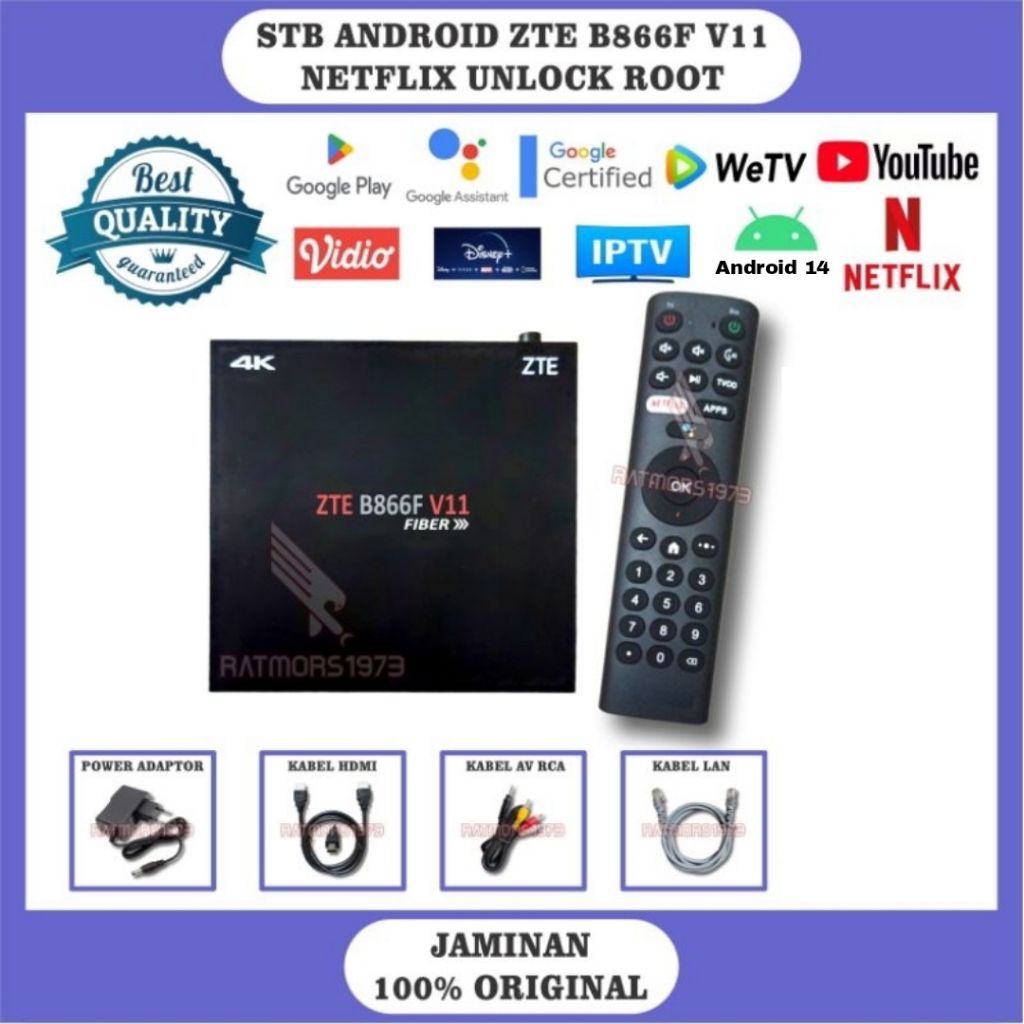 STB Android Zte V1.1 OS 14 Tv Box Sudah Root Unlock | Full Aplikasi