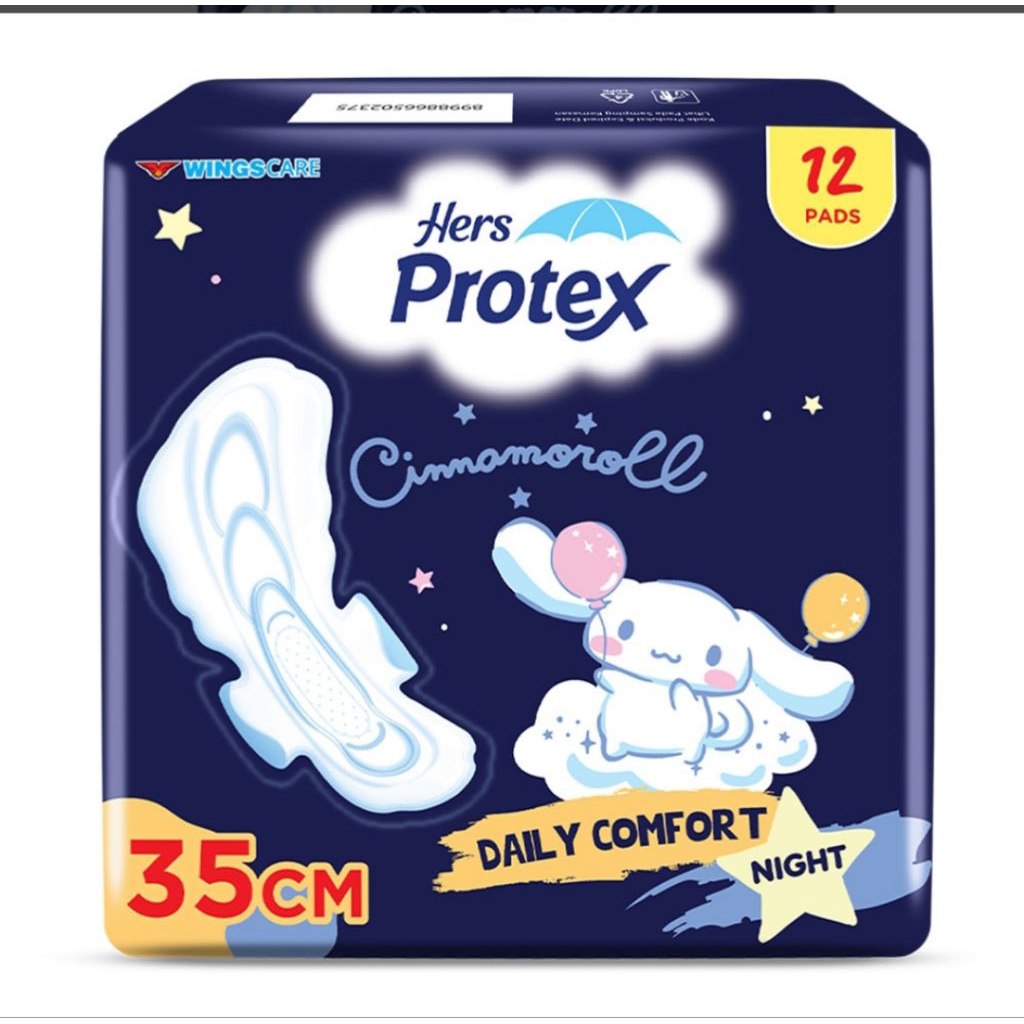 Hers Protex Pembalut Wanita Wing Malam 35cm 12 pads
