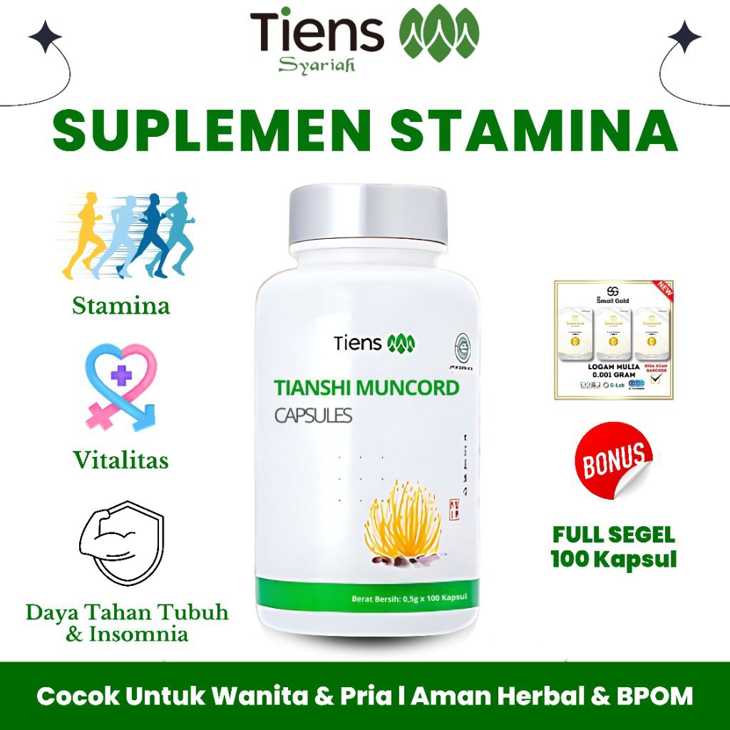 TIENS Muncord Capsule Original - Suplemen Dewasa Pria Wanita Herbal Daya Tahan Tubuh dan Energi