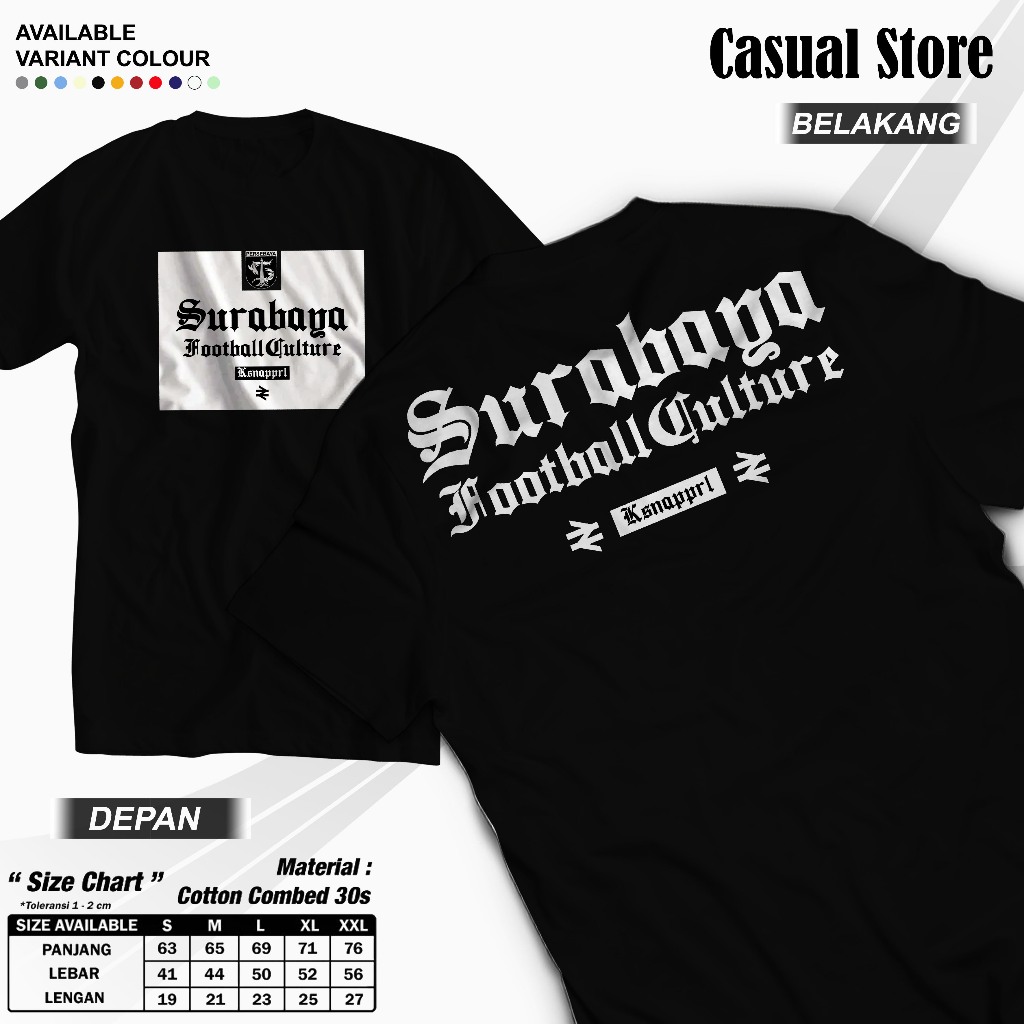 Kaos Persebaya "Surabaya Football Culture" - Kaos Supporter Persebaya