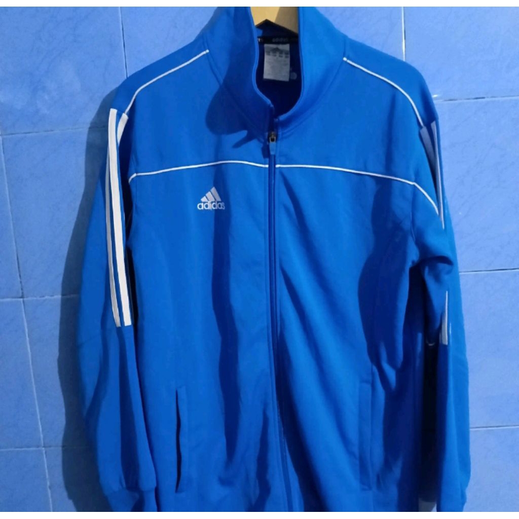 tracktop Adidas biru list putih