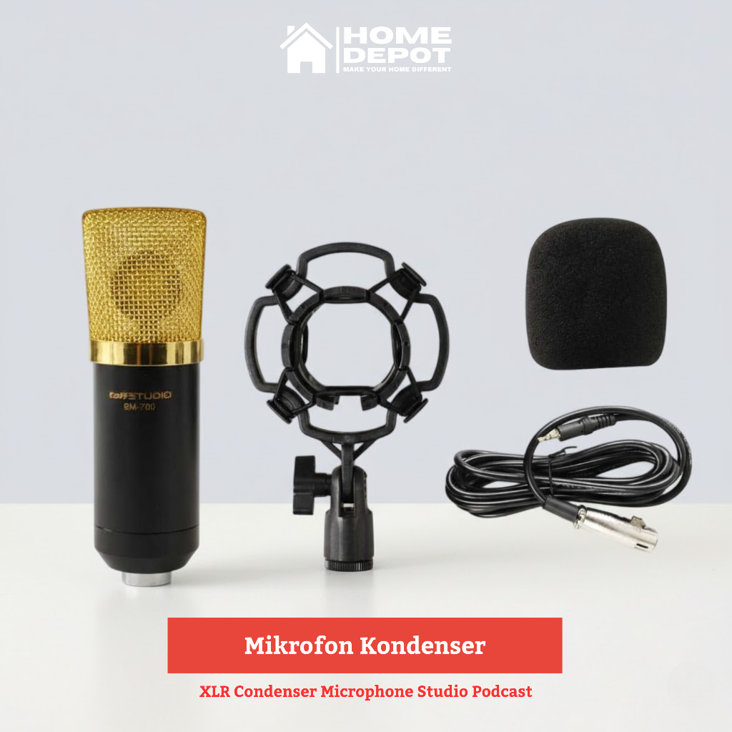 Mikrofon Kondenser XLR Condenser Microphone Studio Podcast