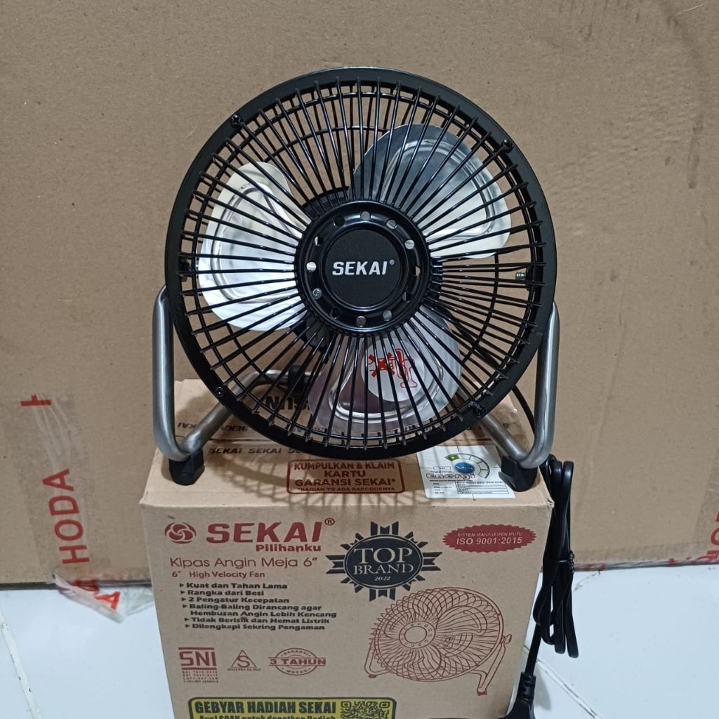 SEKAI Kipas Angin Meja Tornado kipas besi kecil / Kipas Angin Duduk 6 Inch -  HFN 650