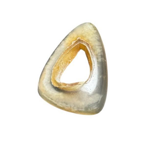 Natural batu akik combong segitiga tambahan kalung liontin | 100-233