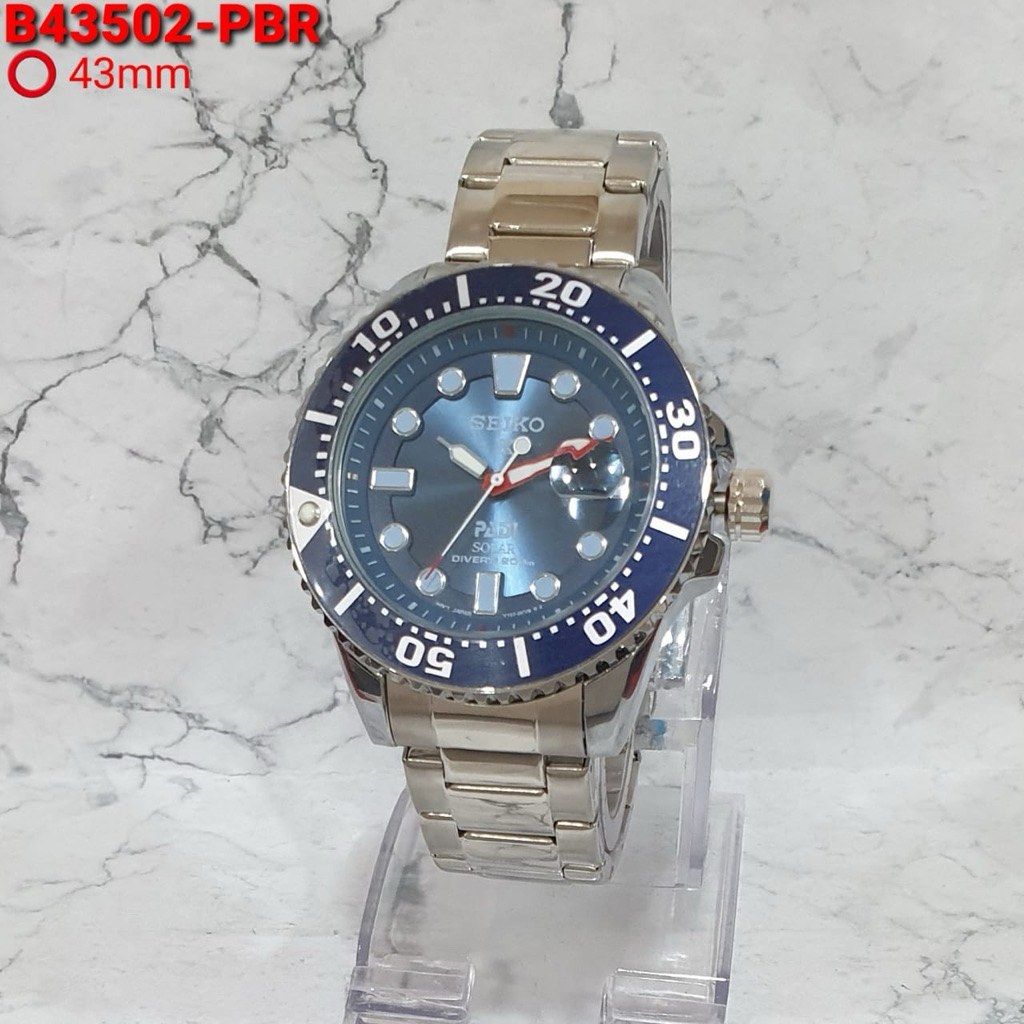 Jam Tangan Pria Seiko Padi Solar ( BATRAI ) Tangal On Tali Steinless Steel