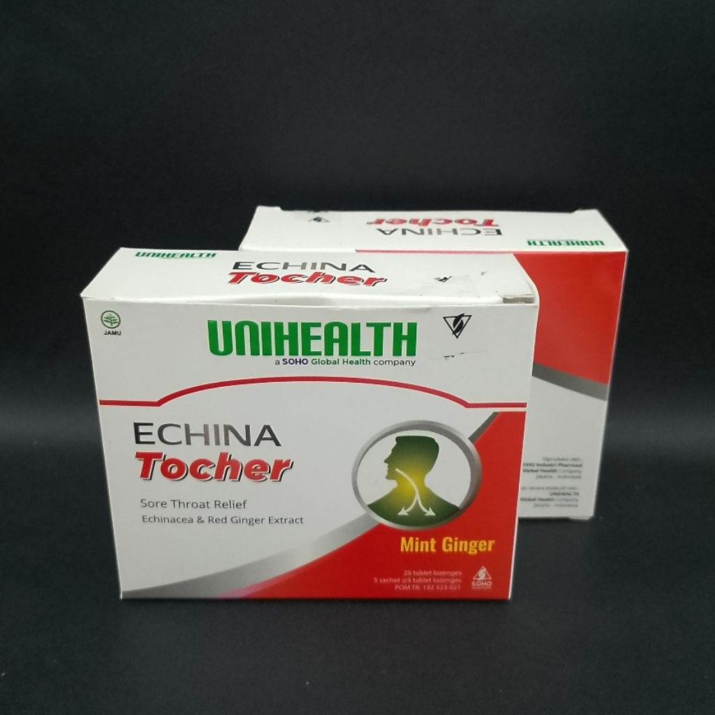 UNIHEALTH ECHINA TOCHER Permen Radang Renggorokan- Untuk Meredakan Radang Tenggorokan