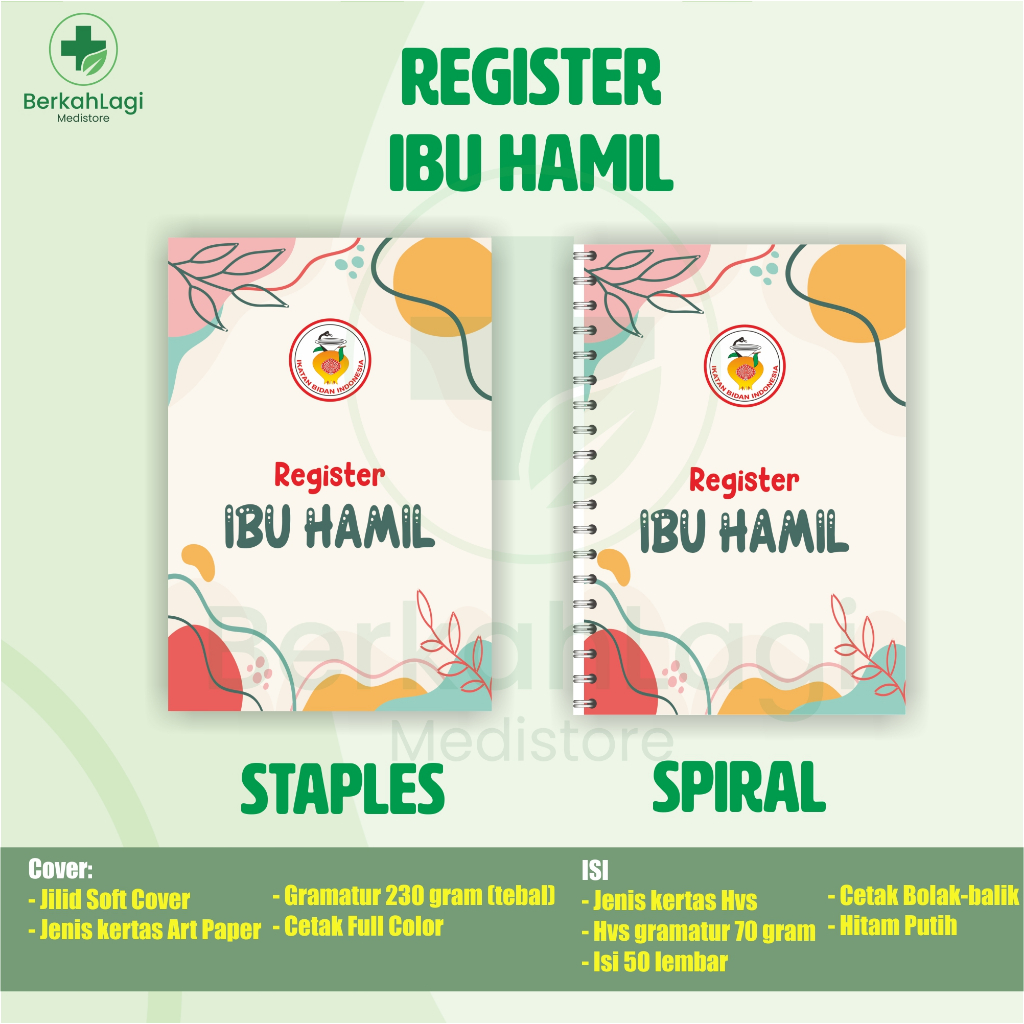Buku Register Ibu Haml, Buku Dokter, Buku Bidan, Buku Register