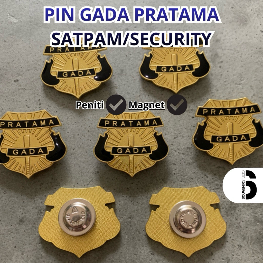 PIN GADA PRATAMA SATPAM KUALITAS PREMIUM LOGAM BESI TEBAL