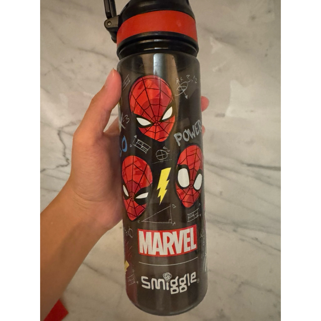 botol minum smiggle ori spiderman preloved