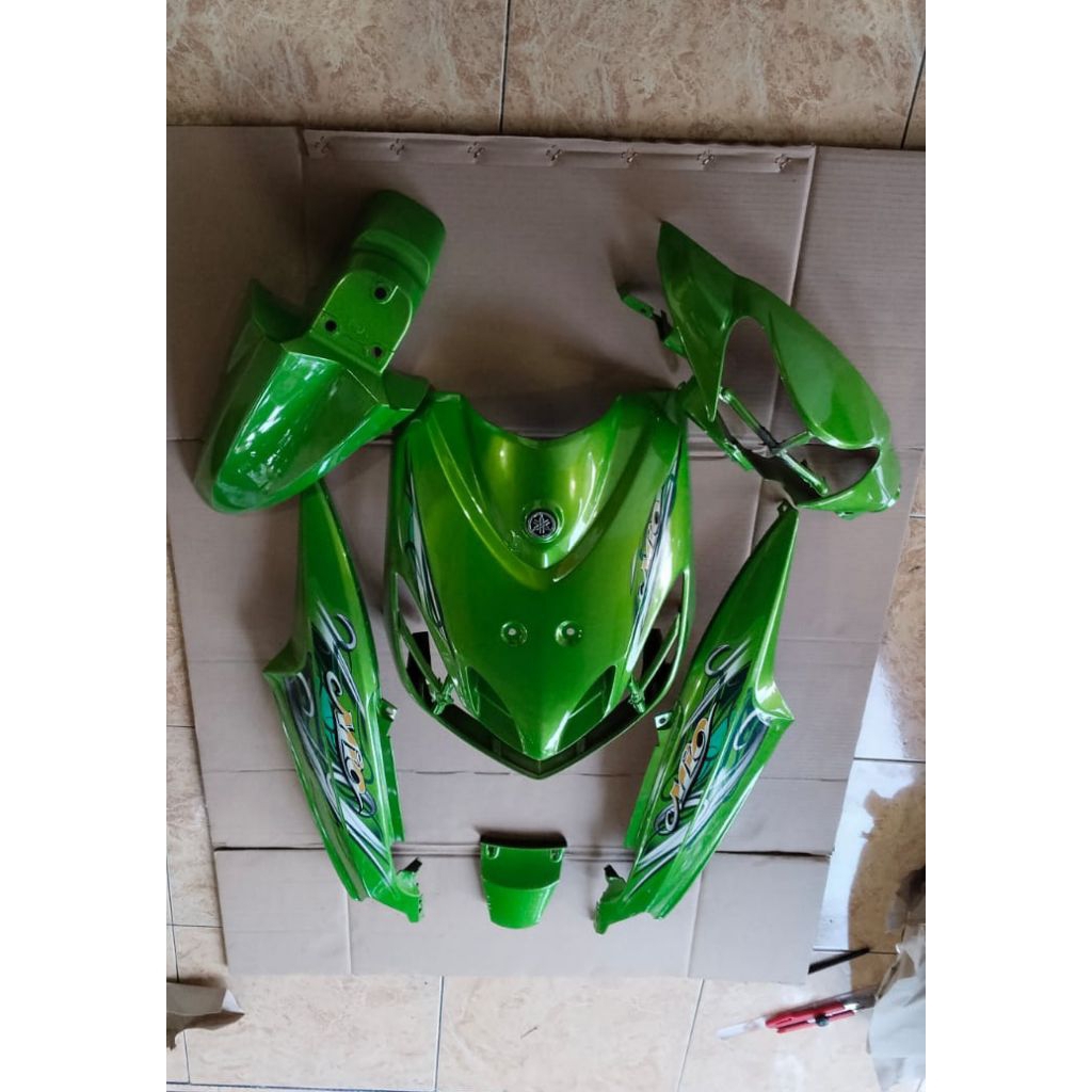 Cover bodi yamaha mio smile hijau cat kualitas 1
